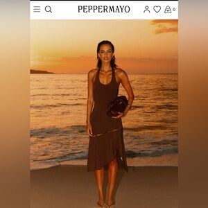 NWT Peppermayo Chocolate Brown Midi Dress